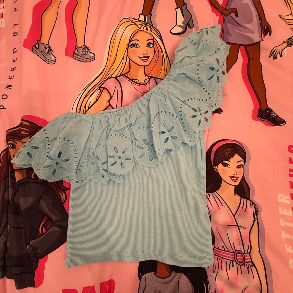 Zara girl One-Shoulder Ruffle Top - Picture 2 of 5